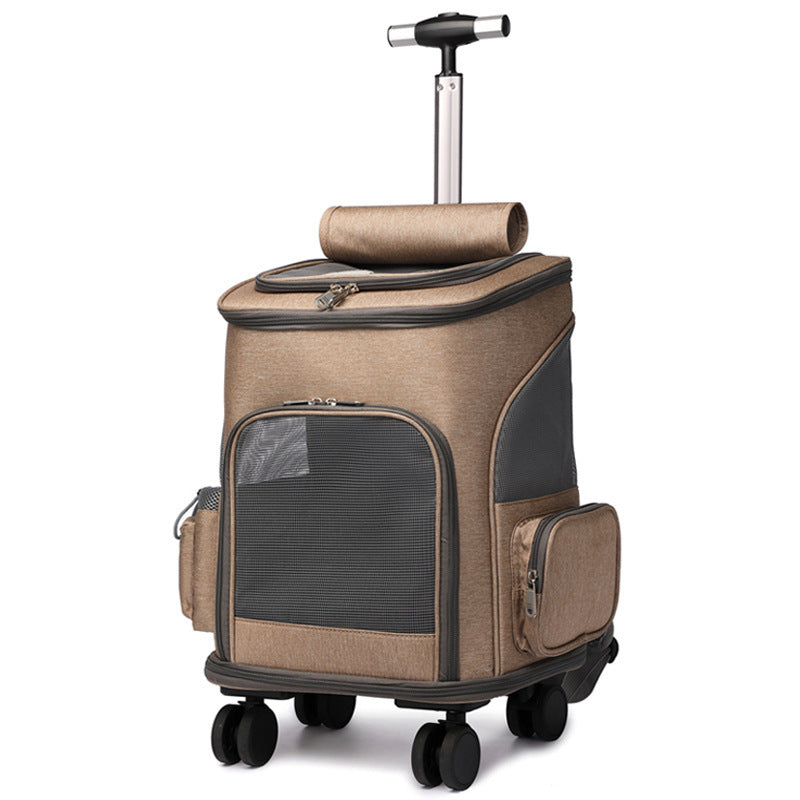 Travel Pet Carrier with Wheels – Portable Folding Backpack for Cats & Small Dogs