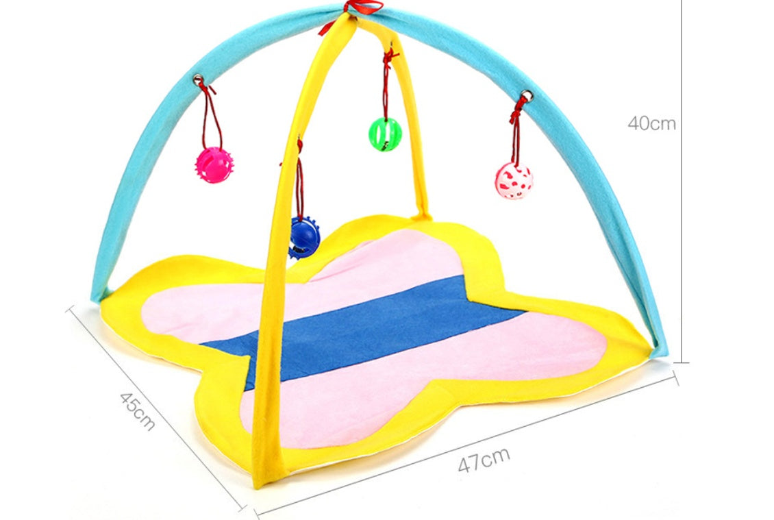 Teaser Cat Tent Bell Ball Collapsible Cat Toy