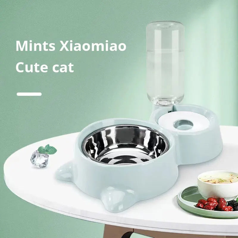 Pet Dog Cat Bowl Fountain Automatic Food Water Feeder Container For Cats Dogs Drinking Pet Articles Pet Cat Water Dispenser, Automatic Gravity Cat Water Bowl