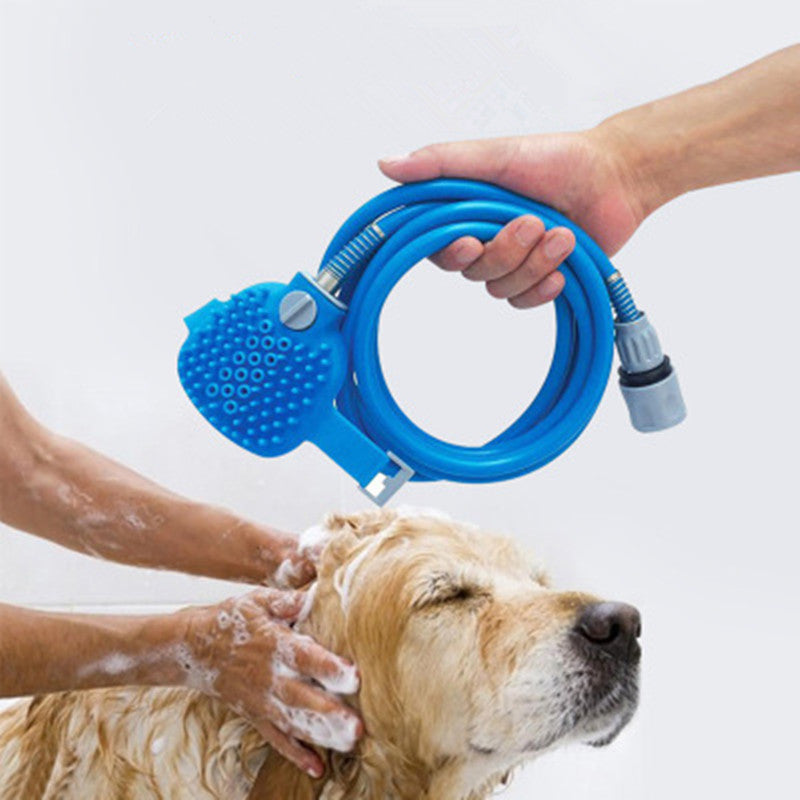 Multi-Functional Dog Bath Brush & Massager with Integrated Sprayer