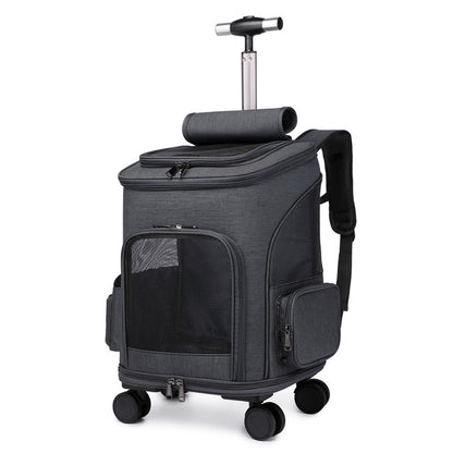 Travel Pet Carrier with Wheels – Portable Folding Backpack for Cats & Small Dogs
