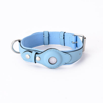 Premium Leather Airtag Pet Collar Tracker – Protective Case for Pet Collars