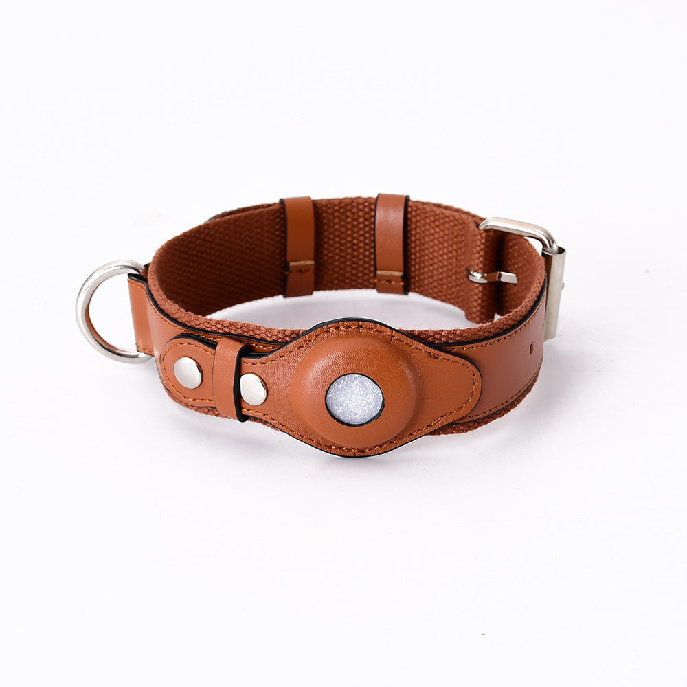 Premium Leather Airtag Pet Collar Tracker – Protective Case for Pet Collars