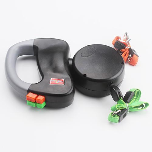 Retractable Dual Pet Leash with Shock Absorption & Ergonomic Grip