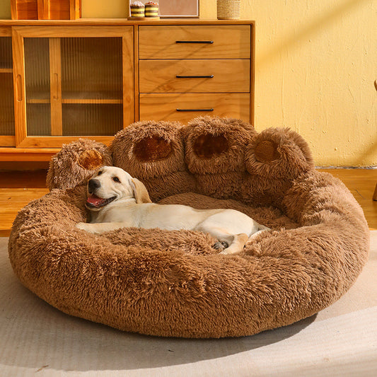 Luxury Fleece-Lined Dog Bed – Warm Kennel Sofa Mattress for Medium and Large Breeds