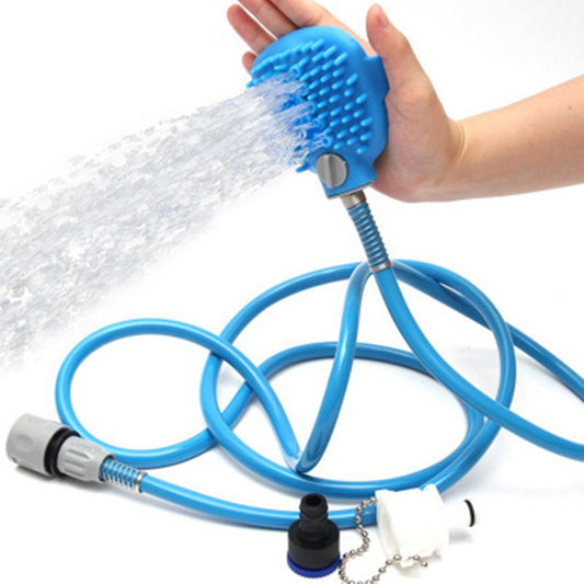 Multi-Functional Dog Bath Brush & Massager with Integrated Sprayer