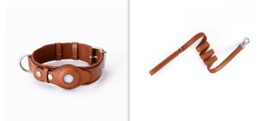 Premium Leather Airtag Pet Collar Tracker – Protective Case for Pet Collars